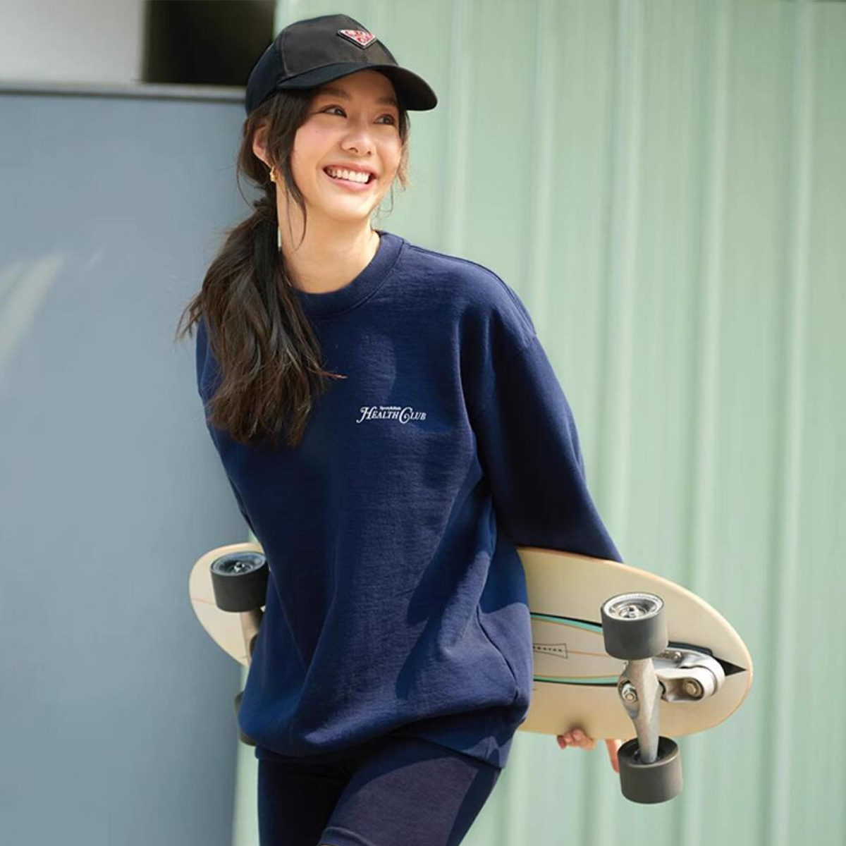 Women Autumn Health Club Lette - Oversized Crewneck Fleece 评论和价格